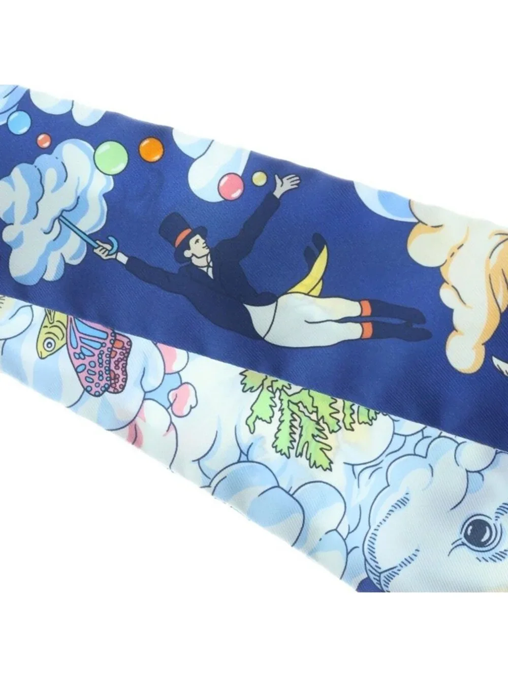 Hermes Twilly Sur Mon Nuage My Cloud Scarf Silk Blue